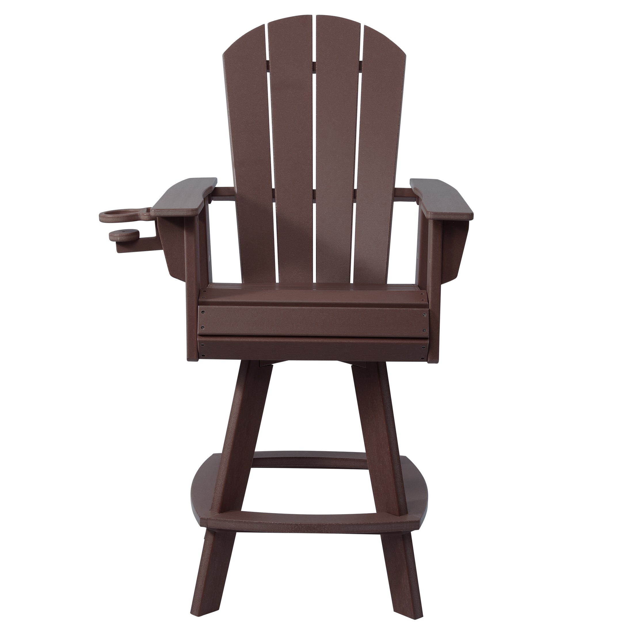 Malibu Outdoor HDPE Swivel Adirondack Bar Height Chair With Cup Holder
