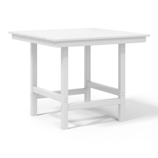 Ashore Outdoor HDPE 36" Square Patio Dining Table with Umbrella Hole