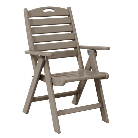 Malibu 5-Piece HDPE Square Patio Dining Table Set with Foldable Chairs