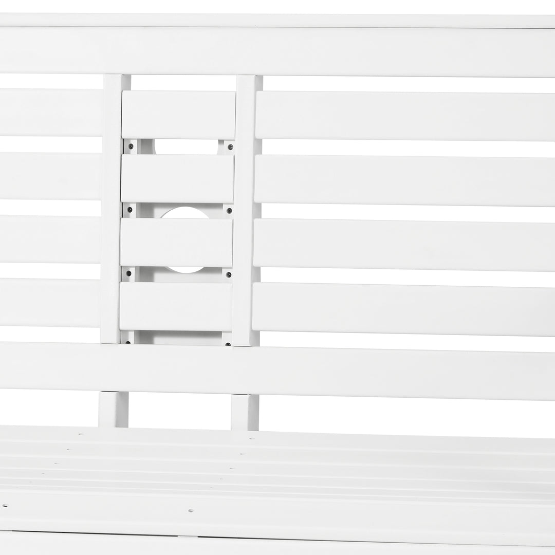 St Charles Outdoor HDPE 54" Front Hanging Porch Swing Bench With Cupholders