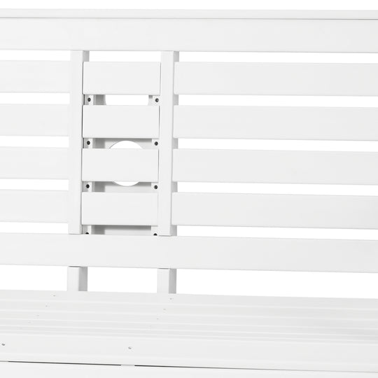 St Charles Outdoor HDPE 54" Front Hanging Porch Swing Bench With Cupholders