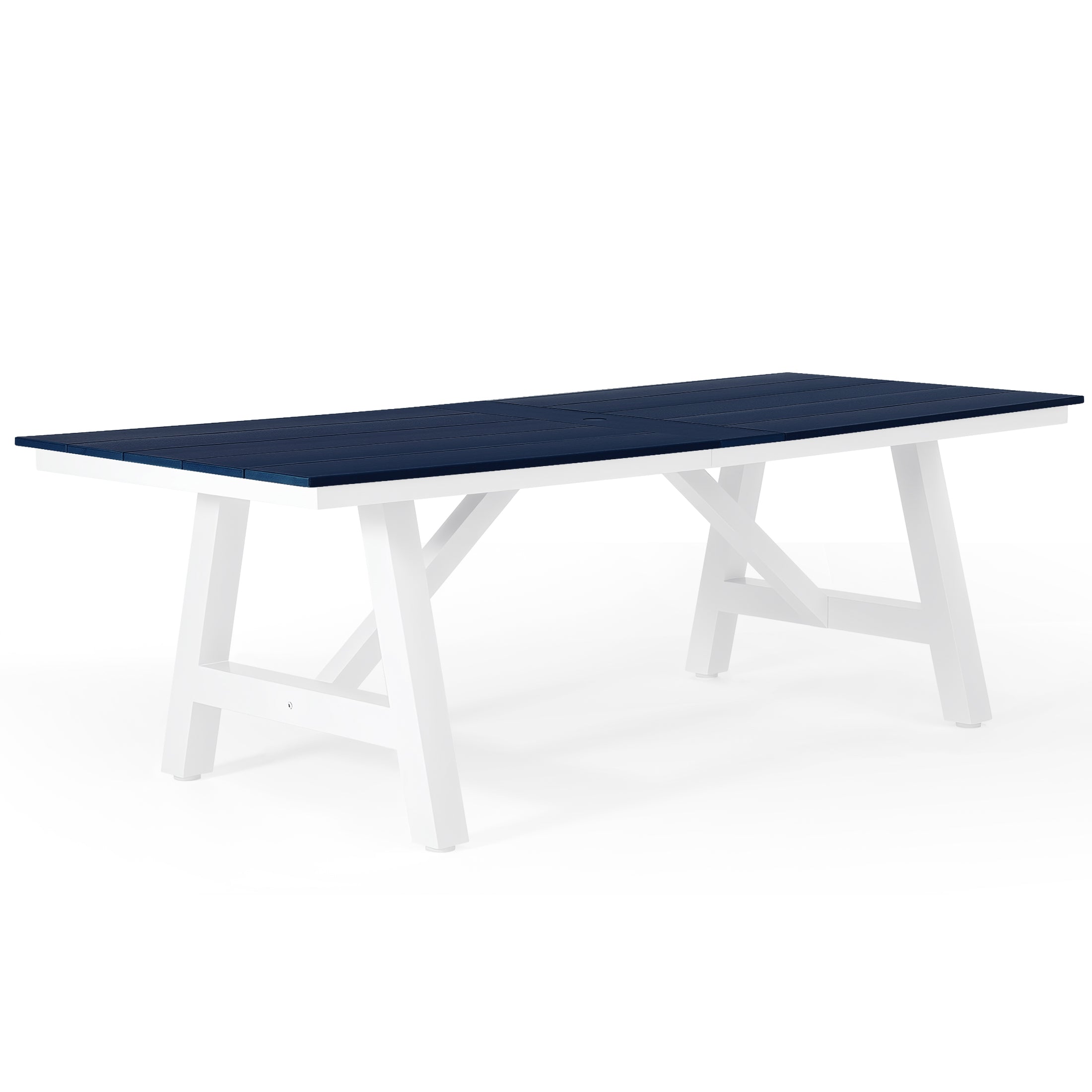 Cape May 7-Piece HDPE Outdoor Furniture Patio Dining Table With Umbrella Hole and Chairs Set For 6