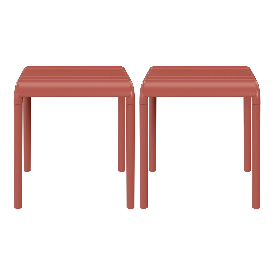 Playa Plastic Modern Outdoor Patio Accent Side Tables (Set of 2)