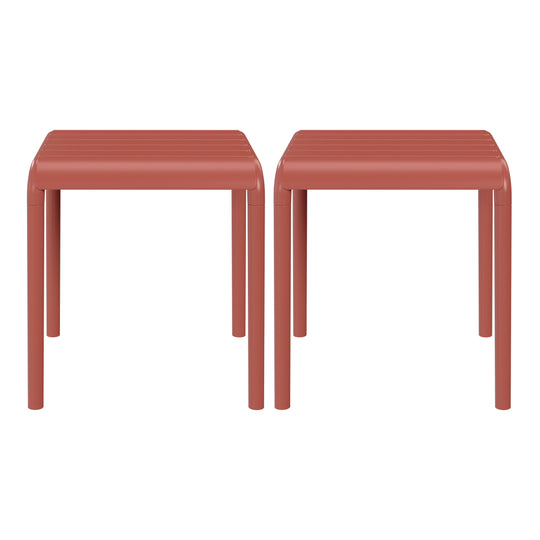 Playa Plastic Modern Outdoor Patio Accent Side Tables (Set of 2)