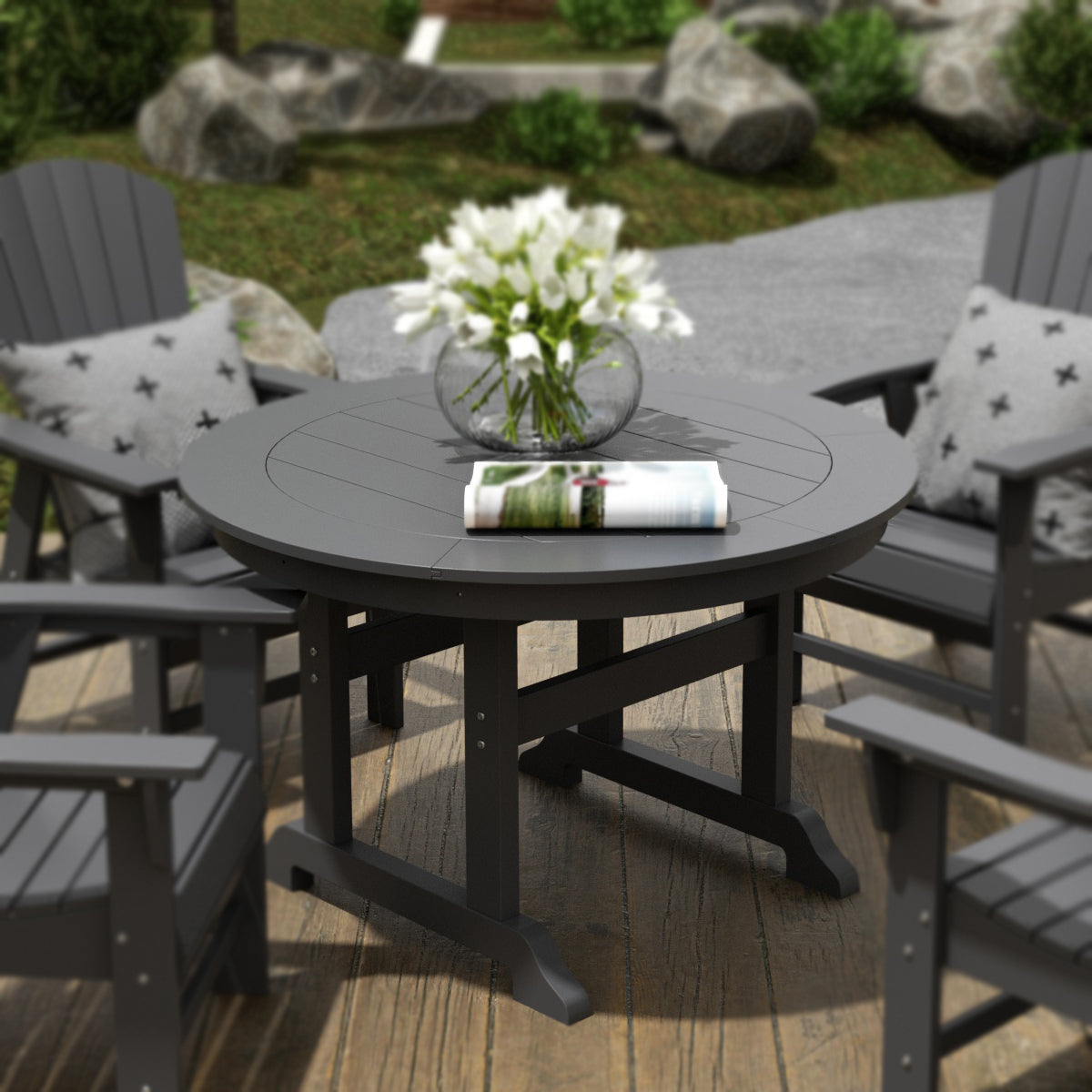 Malibu 47" Outdoor Patio Round Dining Table