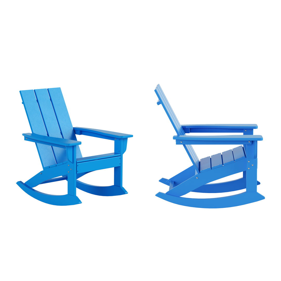 Ashore Outdoor Patio Modern Adirondack Rocking Chair (Set of 2)