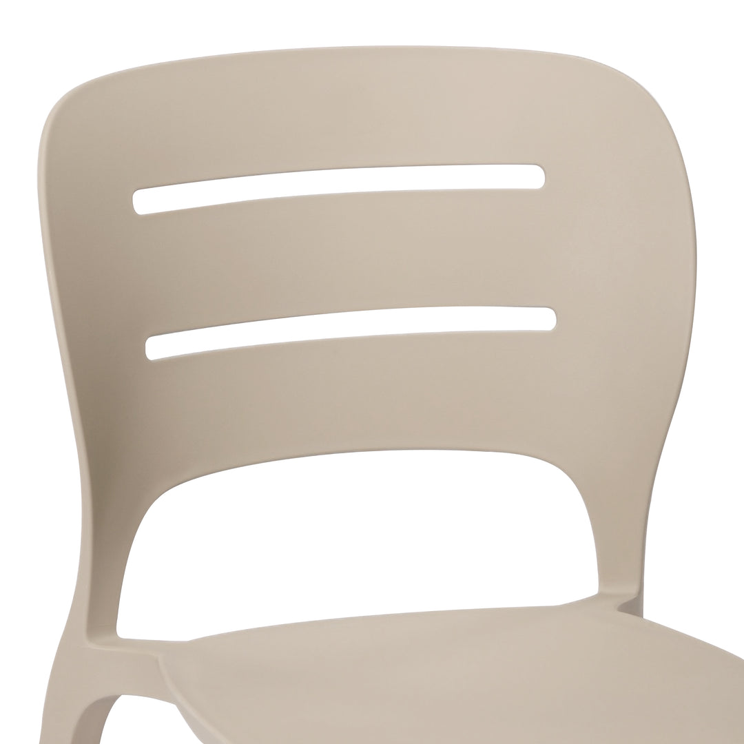 Playa Outdoor Modern Stackable Plastic Patio Dining Side Chairs (Set of 2)
