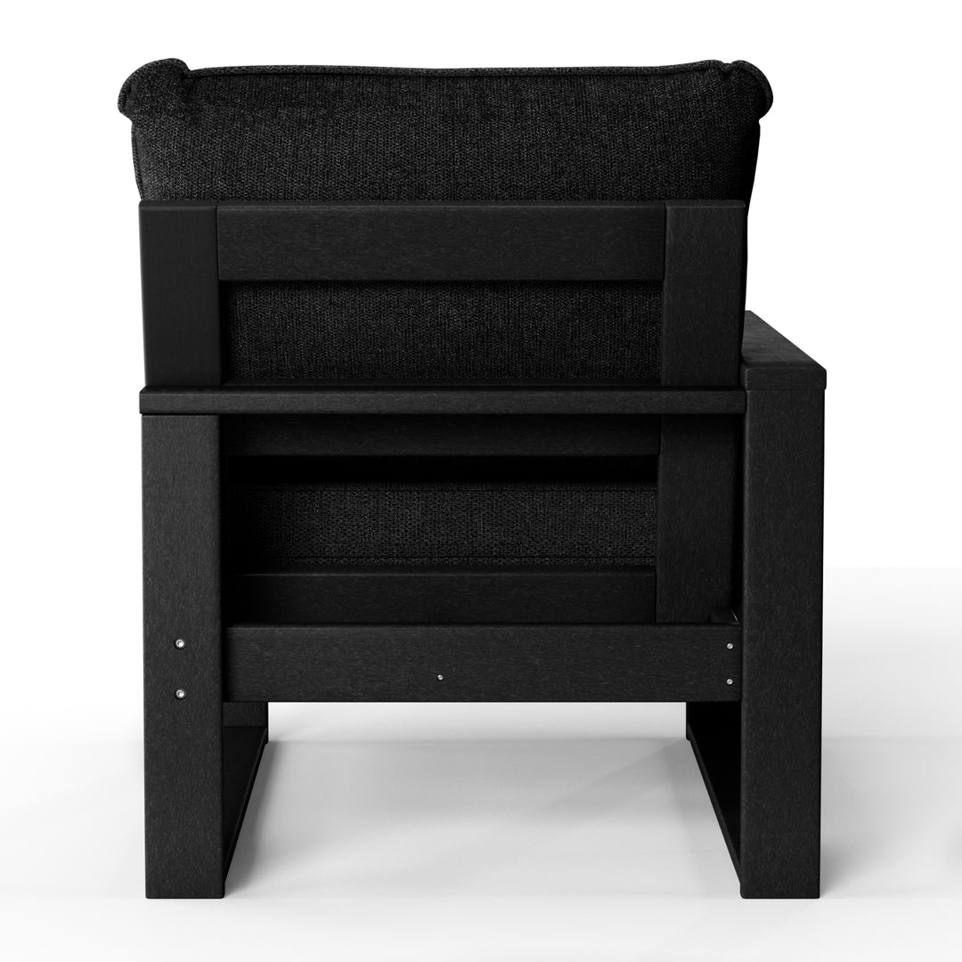 Outdoor HDPE Left Arm Sectional Patio Corner Club Chair with Patio Cushions