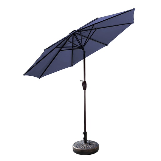 Paolo 9 ft. Patio Umbrella with Bronze Round Weight Base Kit