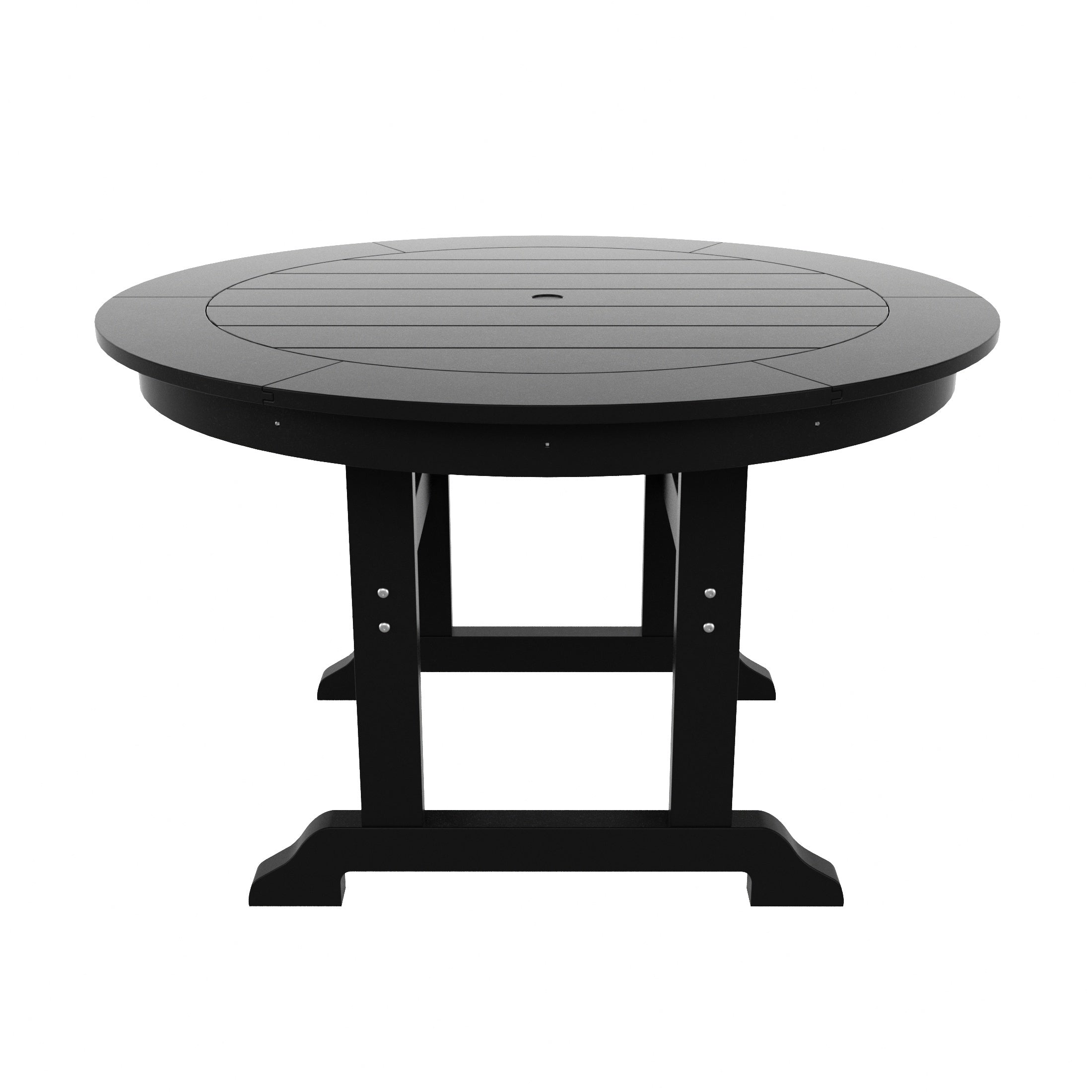 Malibu 5 Piece Outdoor Patio Dining Round Table and Curved Back Armchair Set