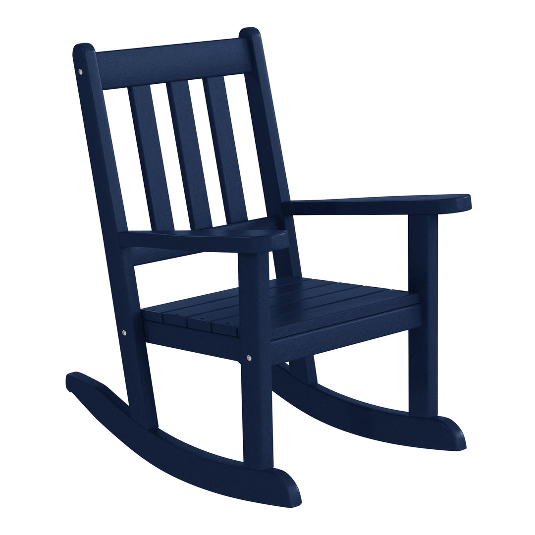 Malibu 3-Piece Kids Outdoor Rocking Chairs Set With Kids Square Side Table