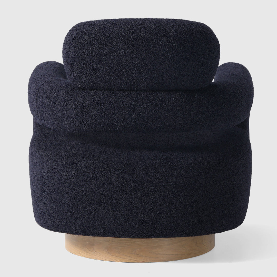 Alexandria Mid-Century Modern Sherpa Swivel Barrel Accent Chair