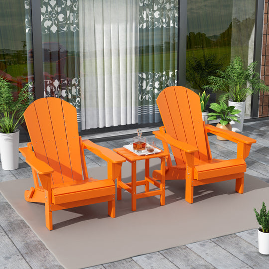 Malibu Westintrends 3-Piece set Outdoor / Patio Poly Adirondack chair set with a side table ( 2 seater )