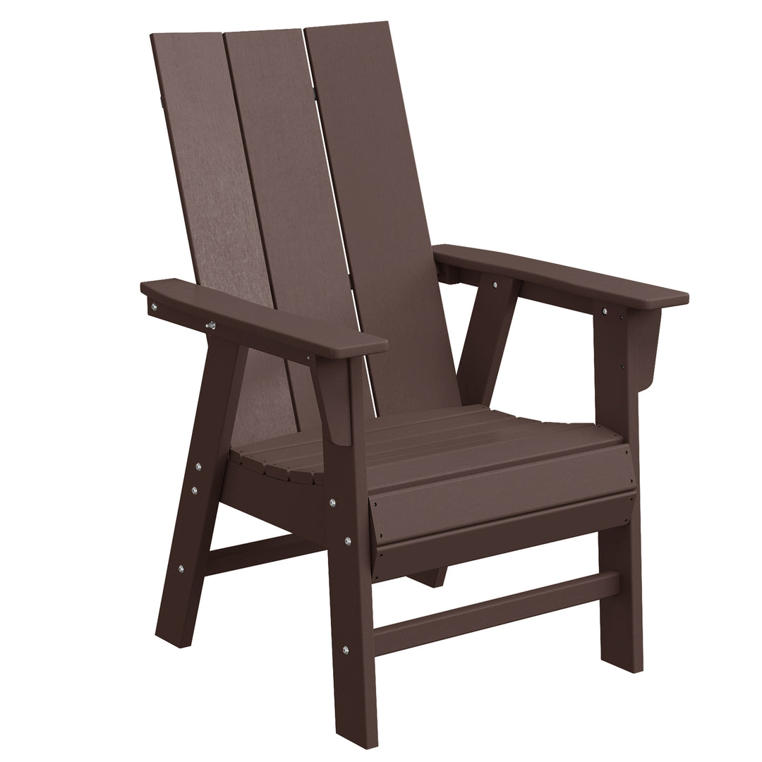 Ashore Outdoor Patio HDPE Plastic Modern Adirondack Dining Chair