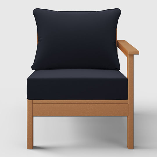 Avalon Outdoor Patio HDPE Right Arm Sectional Corner Club Chair with Patio Cushions