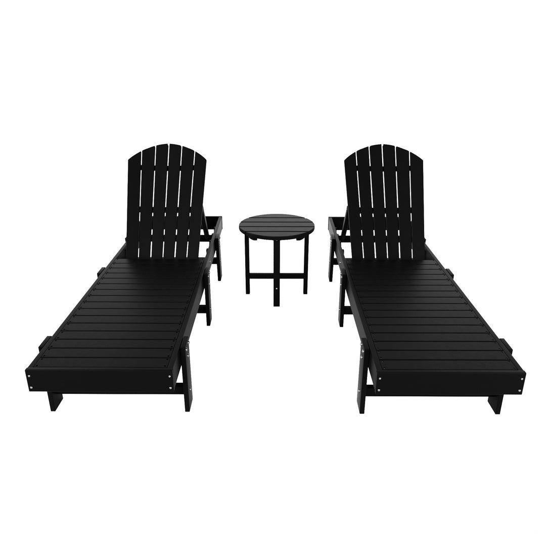 Dylan 3 Piece Adirondack Poly Reclining Chaise Lounge