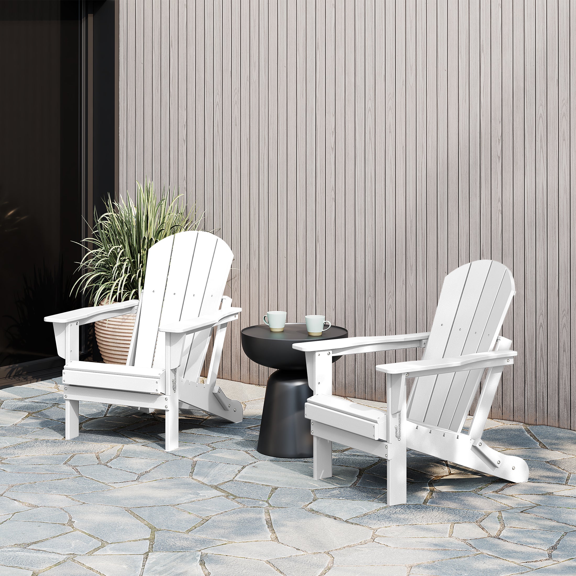 Malibu outdoor folding Poly Adirondack chair (Set of 2)