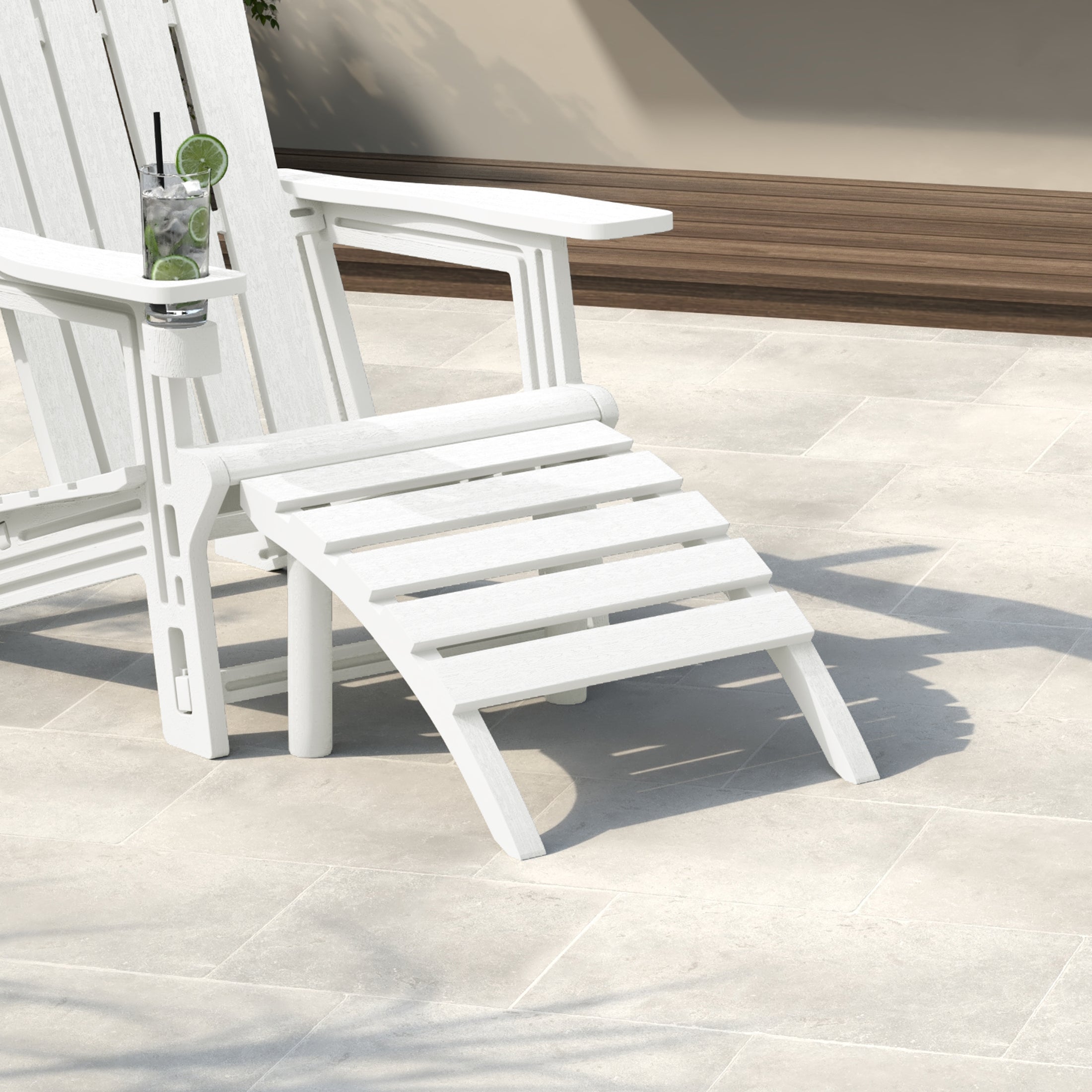 Azura Outdoor Patio HDPE Adirondack Ottoman Footrest