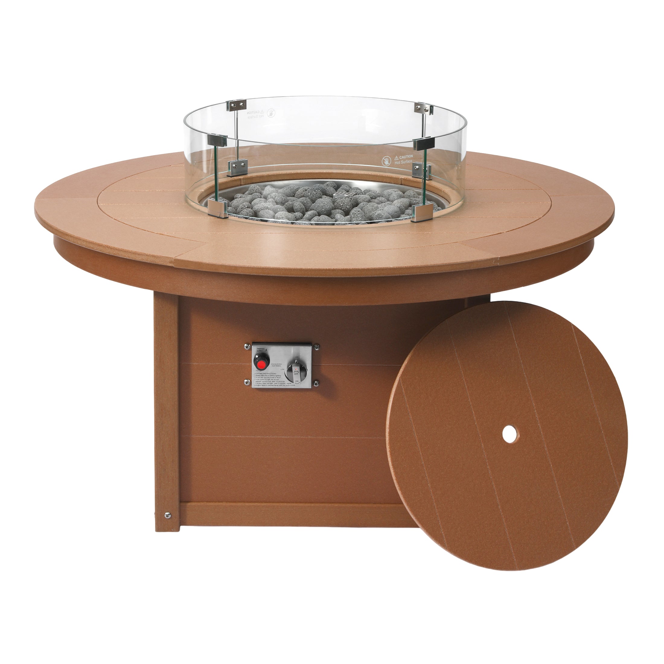 Helios 47" Modern Outdoor 55,000 BTU Patio Propane Round Fire Pit Table