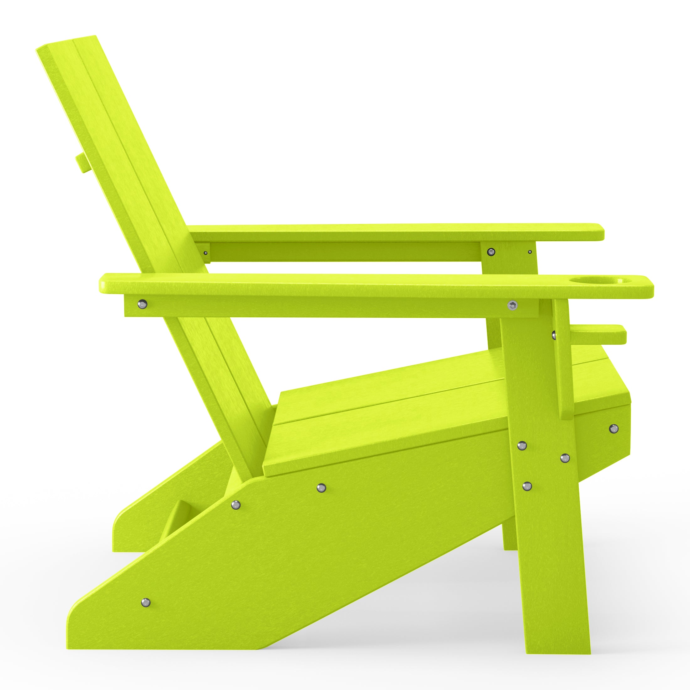 Riviera Outdoor HDPE Modern Adirondack Chair with Cup Holder (Set of 2)