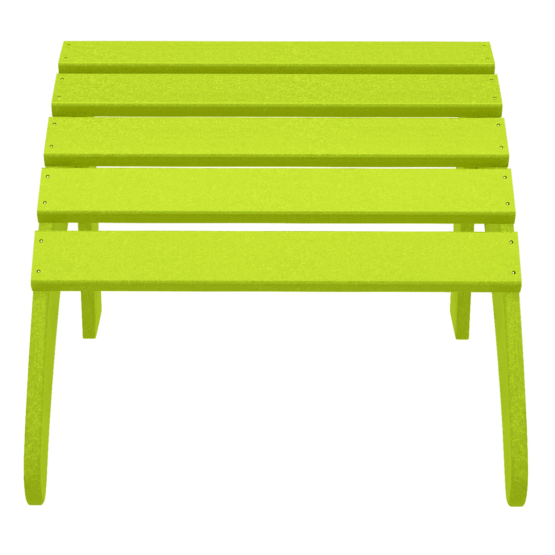 Highland 4-Piece Outdoor Patio HDPE Adirondack Chairs With Ottomans and Cup Holder Set