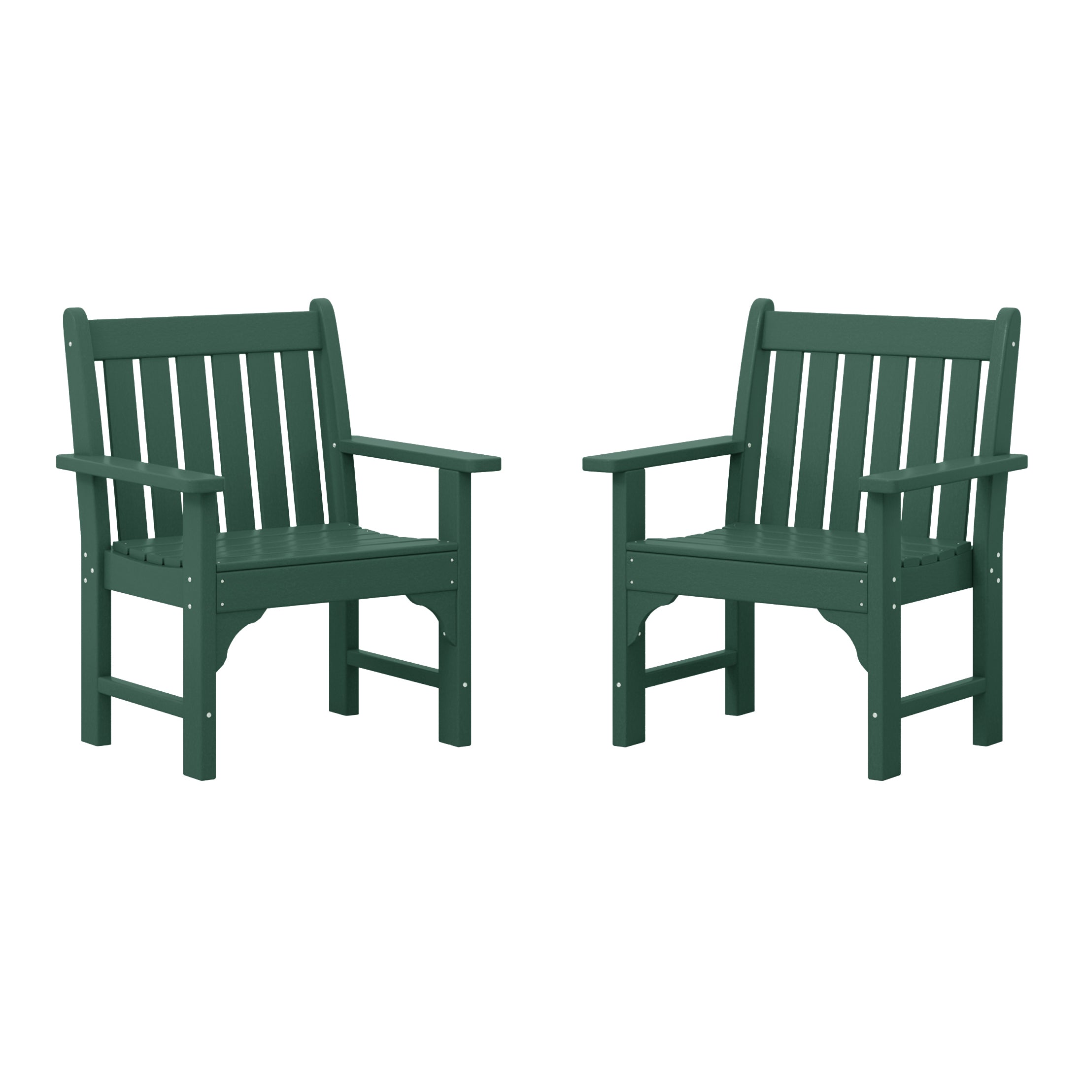Malibu Outdoor Patio HDPE Adirondack Dining Arm Chairs (Set of 2)