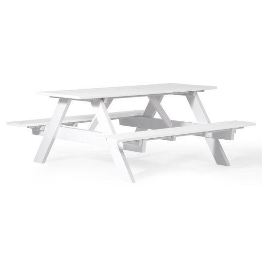 Greenville Outdoor 70" HDPE Plastic Picnic Table Bench With Umbrella Hole