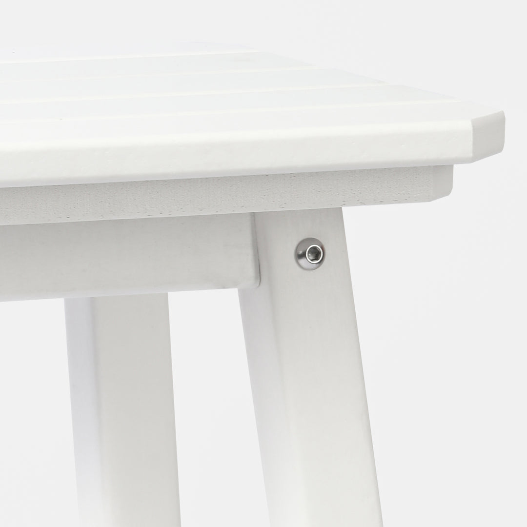 Malibu 24" HDPE Outdoor Patio Counter High Backless Square Bar Stool