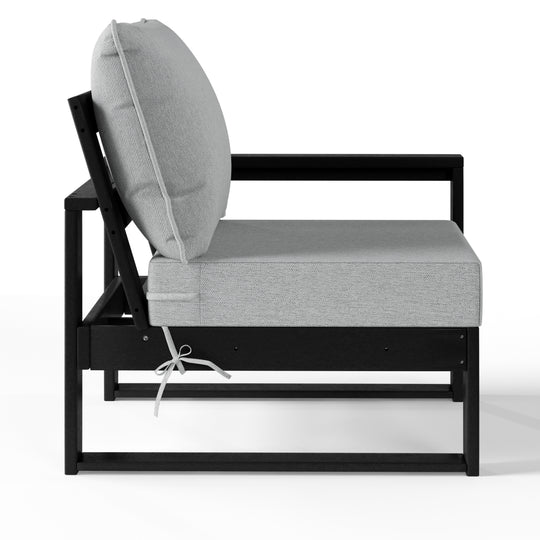 Outdoor Patio HDPE Right Arm Facing Sectional Corner Chair with Patio Cushions