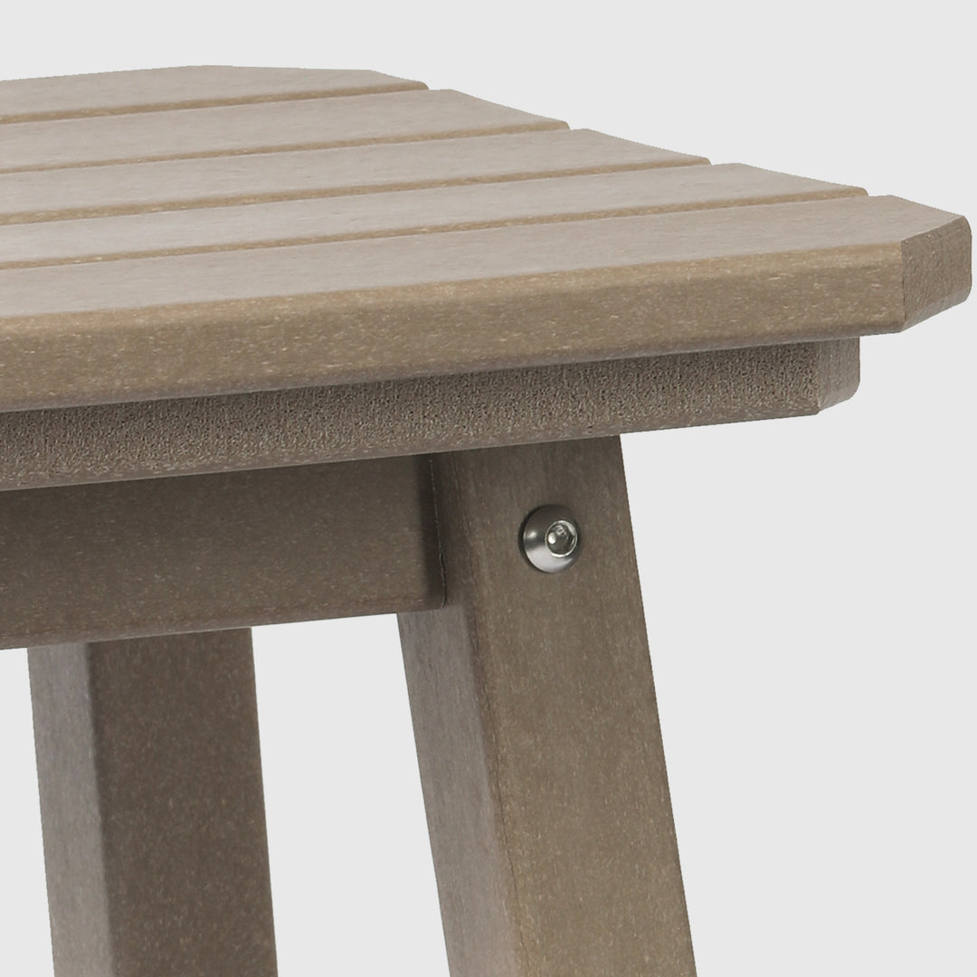 Malibu 24" HDPE Outdoor Patio Counter High Backless Square Bar Stool