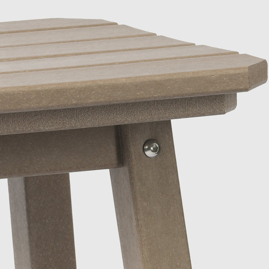 Malibu 24" HDPE Outdoor Patio Counter High Backless Square Bar Stool