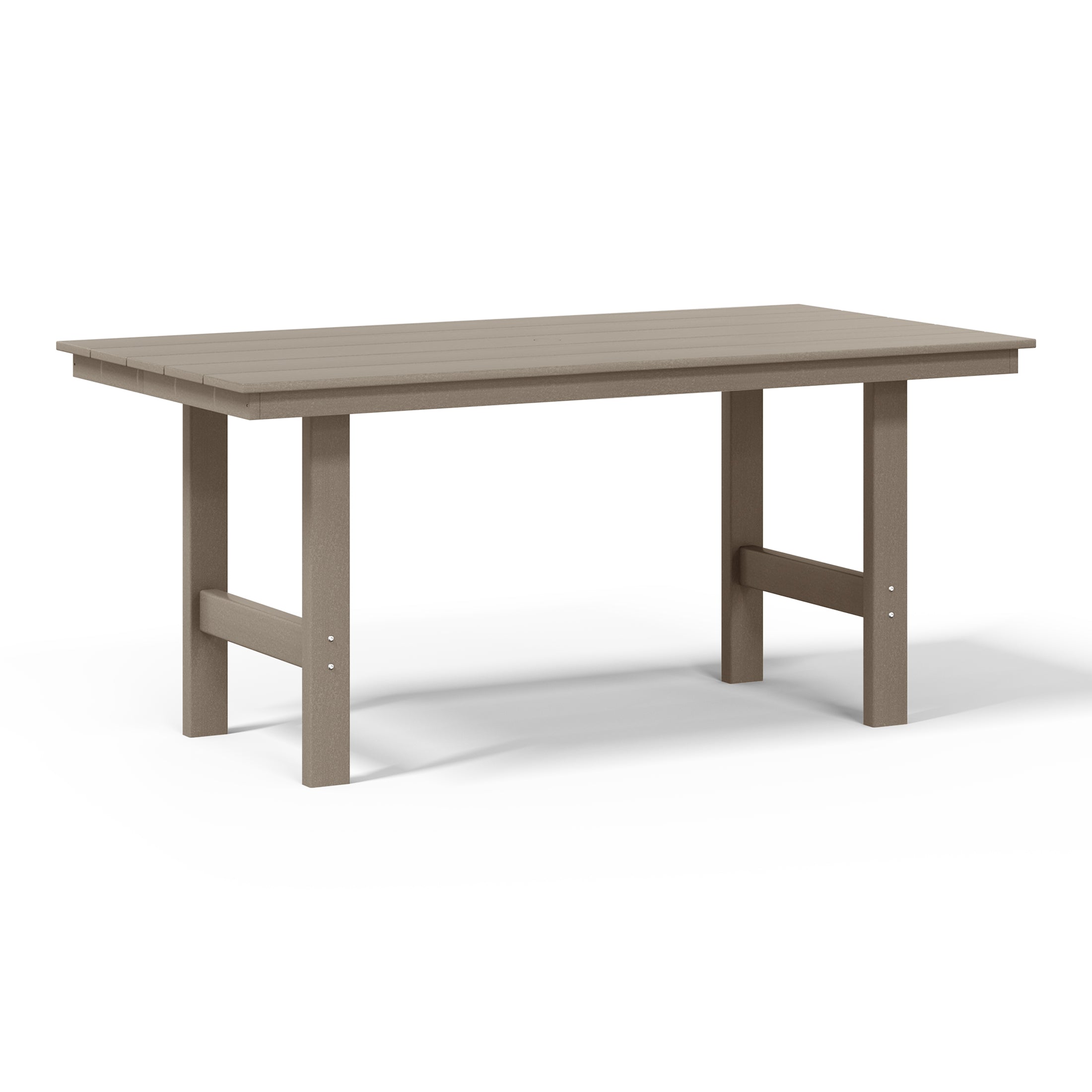 Ashore Outdoor Modern HDPE 66" Wide Rectangle Patio Dining Table for 6