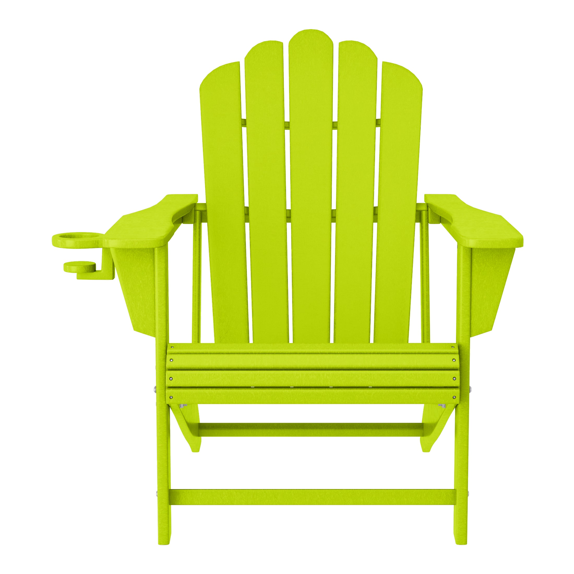 Highland Outdoor Patio HDPE Adirondack Chairs With Cup Holders (Set of 4)