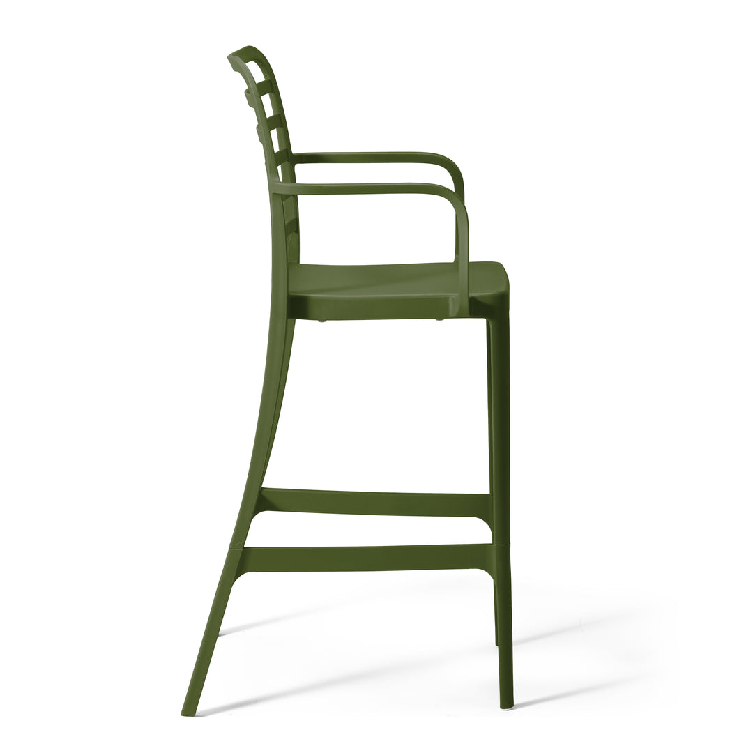 Playa 29.5" Outdoor Polypropylene Plastic Patio Bar Height Stools (Set of 2)