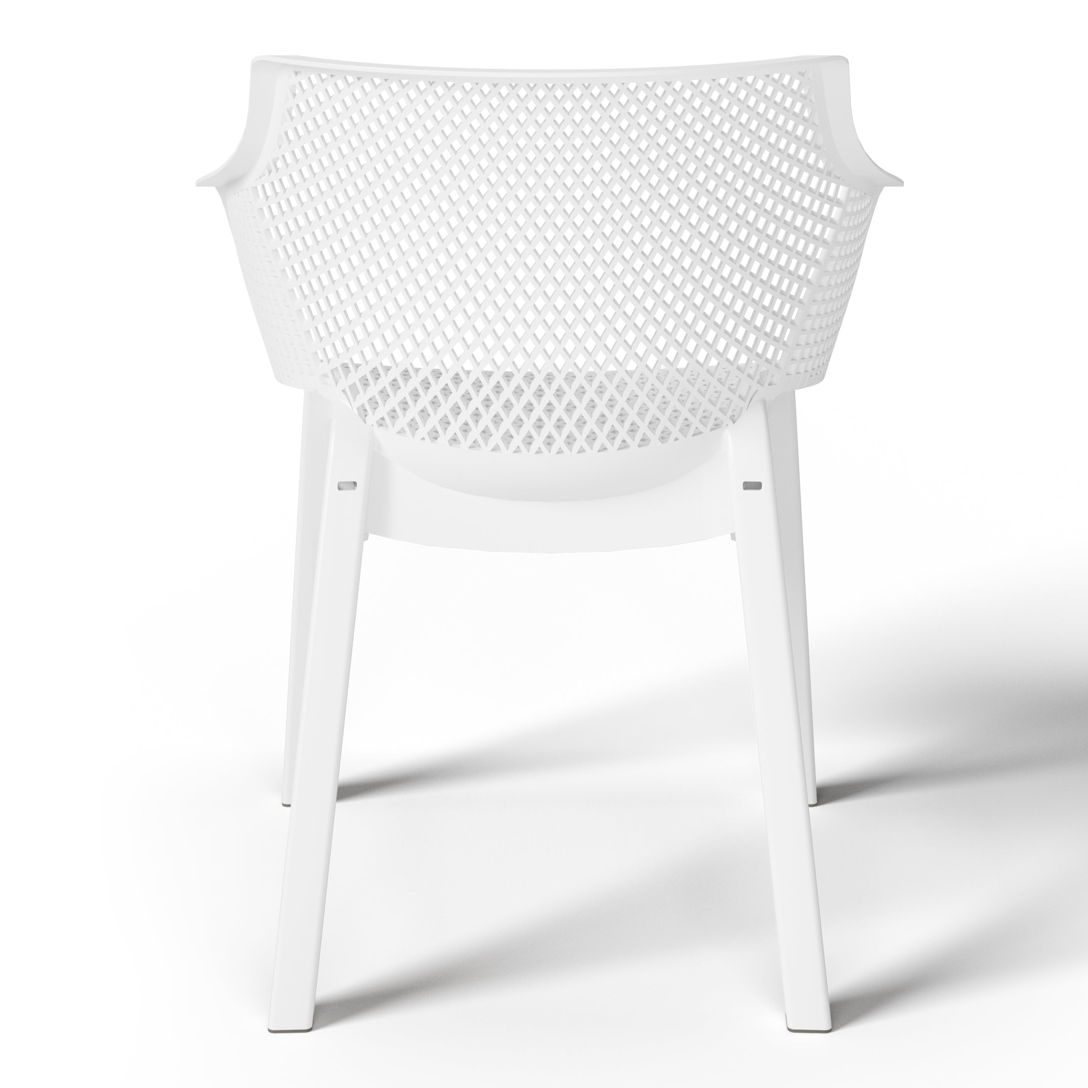 Playa Outdoor Modern Stackable Plastic Resin Patio Dining Armchair (Set of 4)