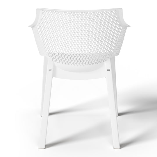 Playa Outdoor Modern Stackable Plastic Resin Patio Dining Armchair (Set of 4)
