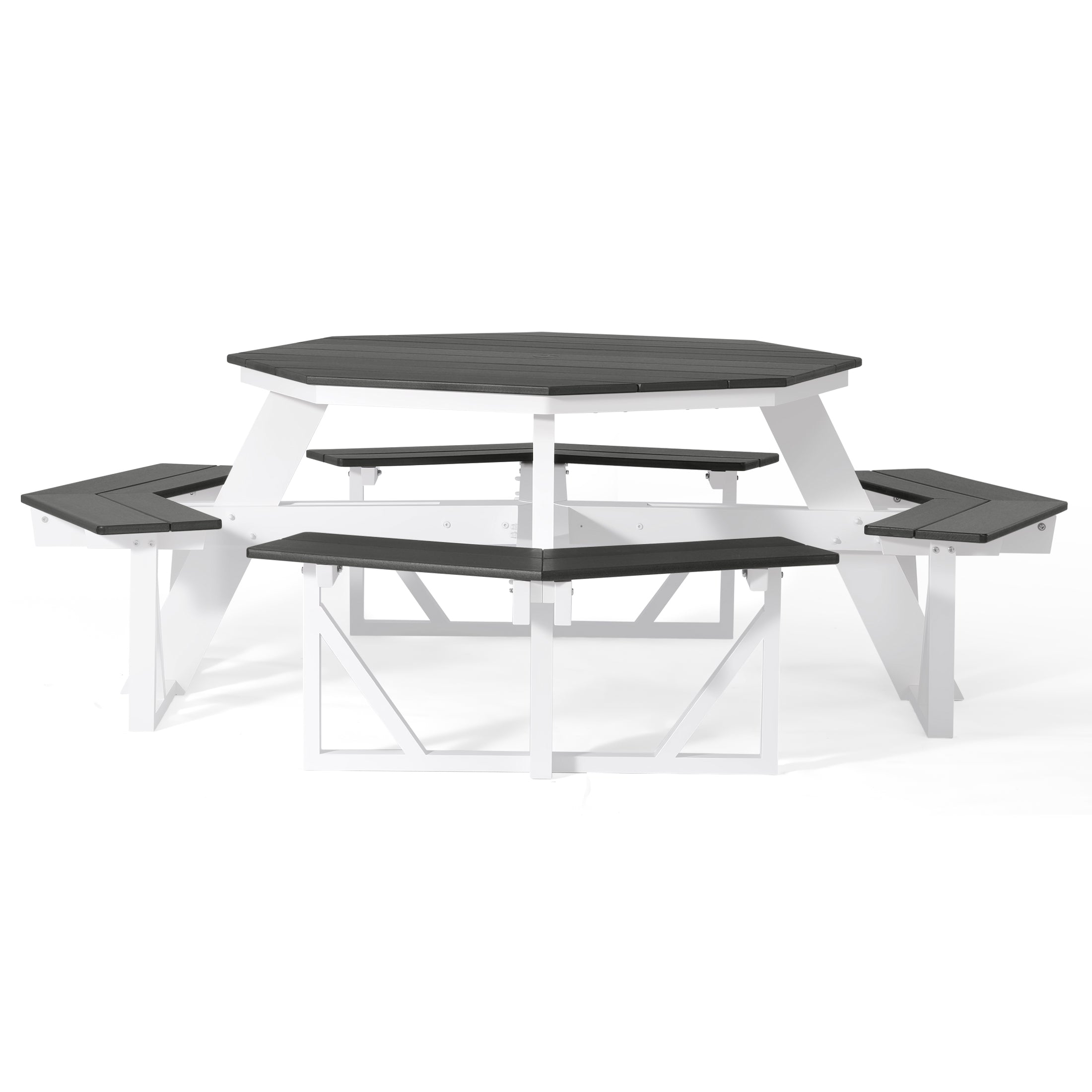 Greenville Outdoor 48" HDPE 8-Person Patio Octagon Picnic Table