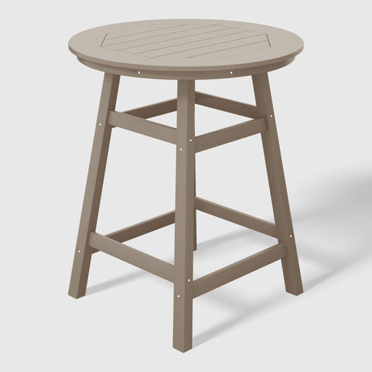 Malibu 5-Piece HDPE Outdoor Patio Dining Bar Bistro Table Set with Counter High Round Bar Stools