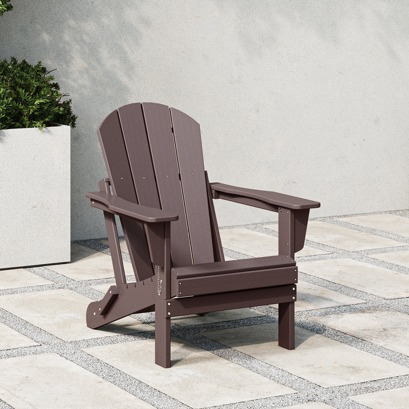 Malibu HDPE Outdoor Patio Folding Poly Adirondack Chair