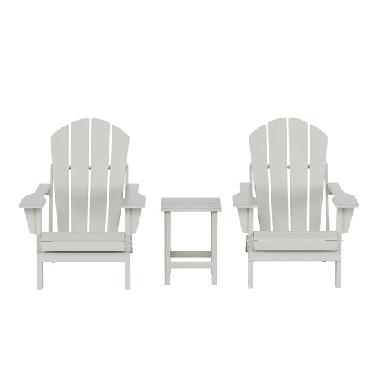 Malibu Westintrends 3-Piece set Outdoor / Patio Poly Adirondack chair set with a side table ( 2 seater )