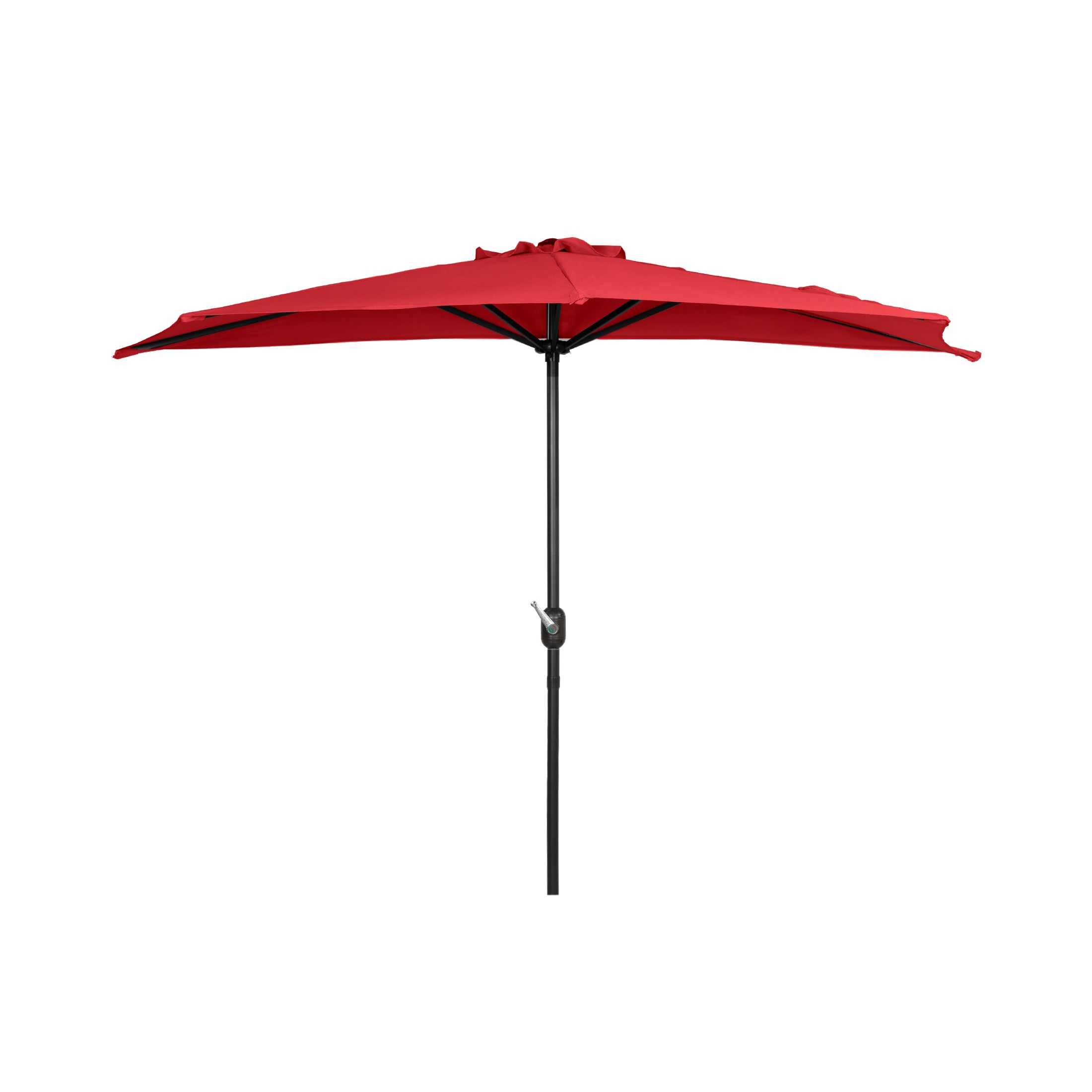 Lanai 9 ft. Aluminum Half Market Crank Lift Patio Umbrella