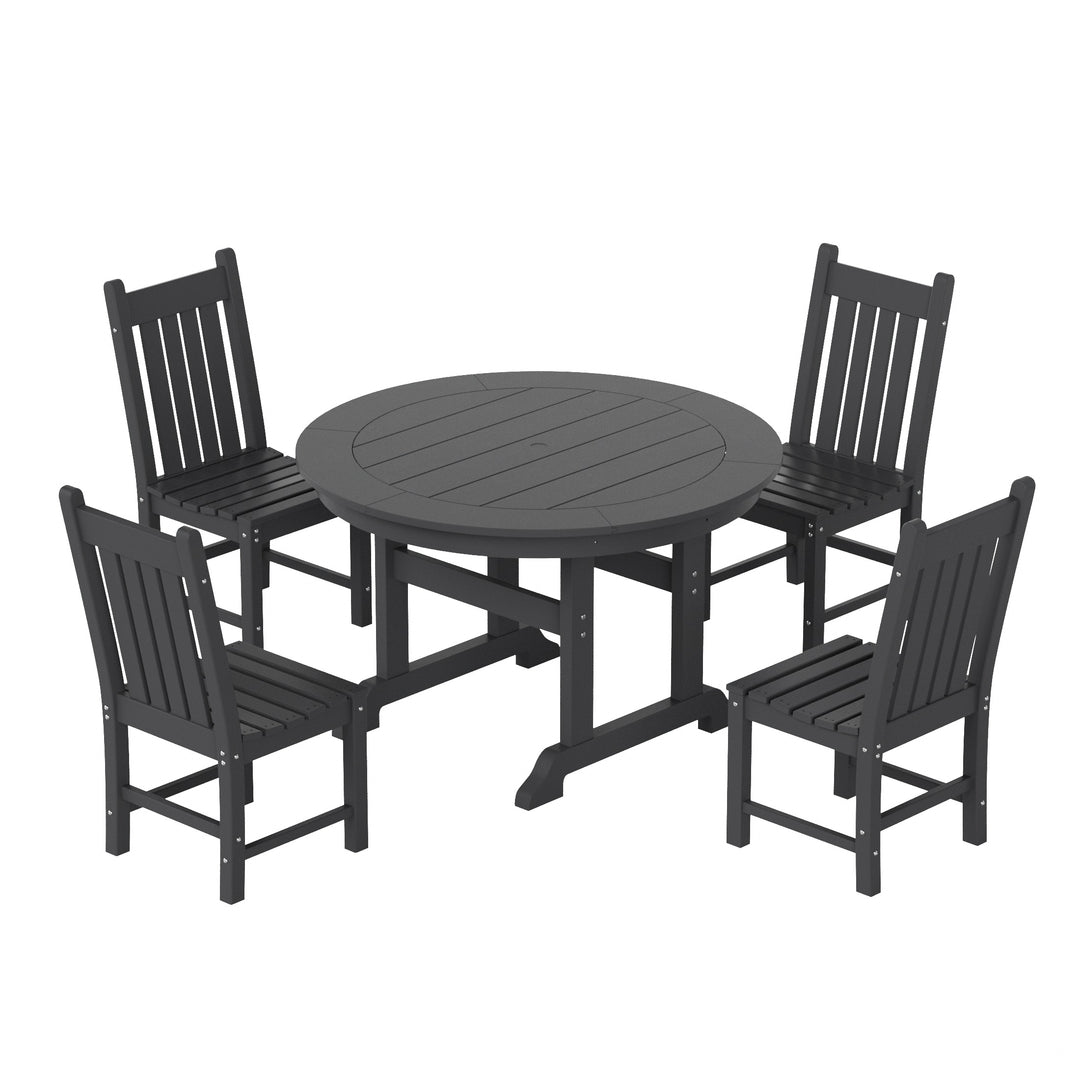 Malibu 5 Piece Outdoor Patio Dining Set Outdoor Round Table and Chair Set
