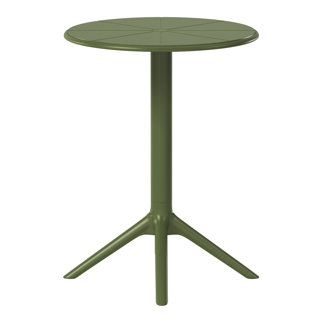 Playa 23.5" Outdoor Polypropylene Resin Round Patio Bistro Dining Table for 2