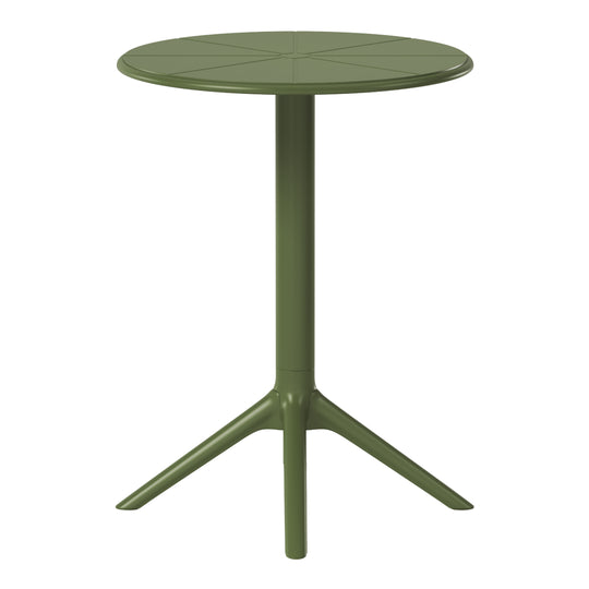 Playa 23.5" Outdoor Polypropylene Resin Round Patio Bistro Dining Table for 2