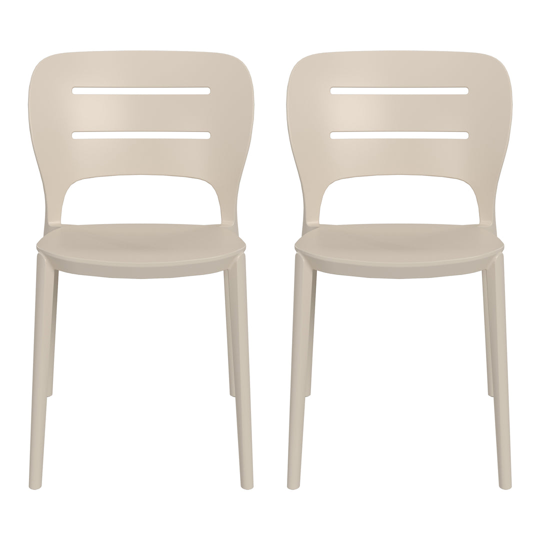 Playa Outdoor Modern Stackable Plastic Patio Dining Side Chairs (Set of 2)