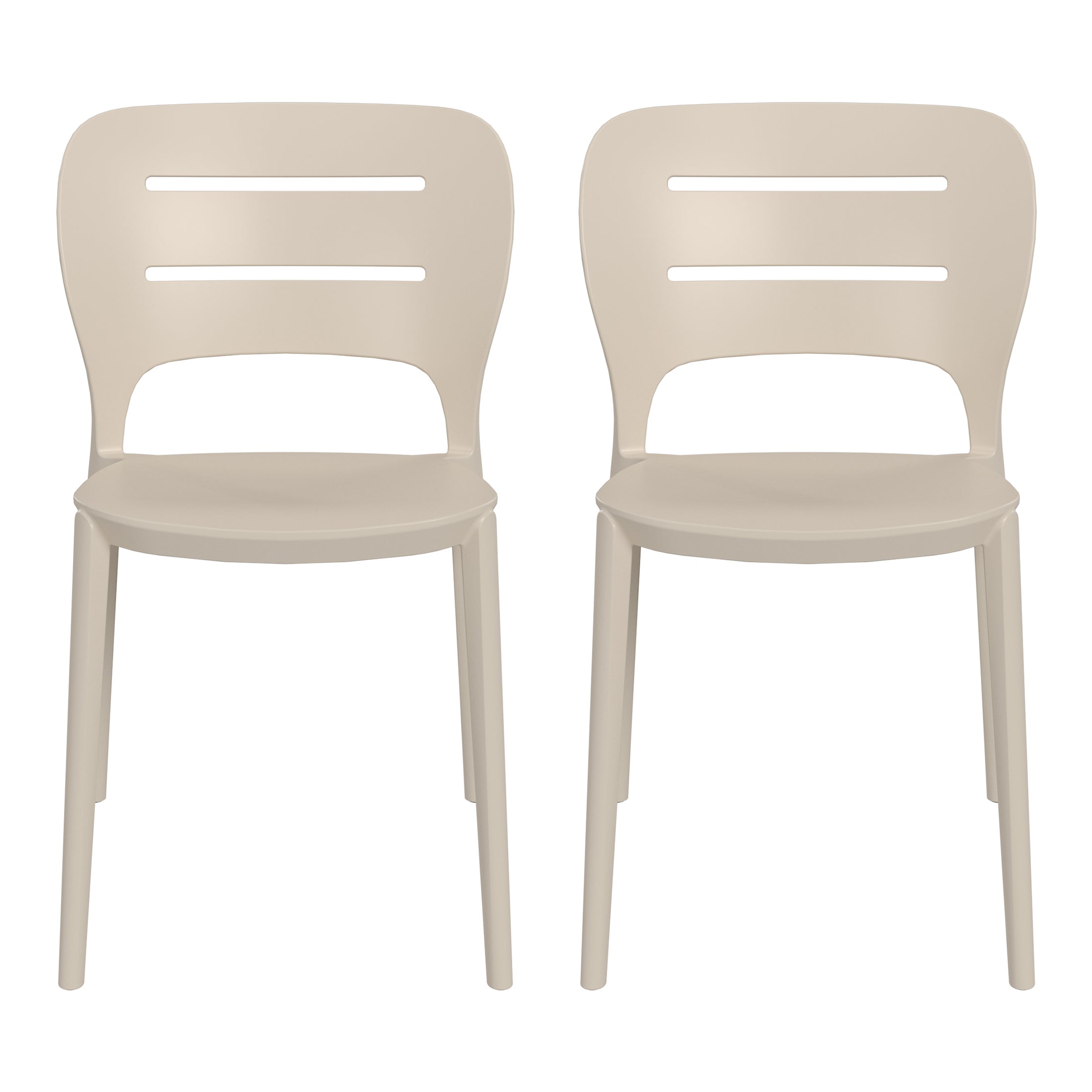 Playa Outdoor Modern Stackable Plastic Patio Dining Side Chairs (Set of 2)