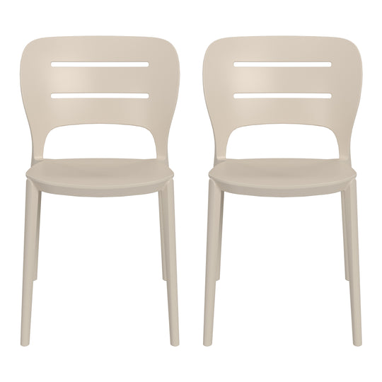 Playa Outdoor Modern Stackable Plastic Patio Dining Side Chairs (Set of 2)