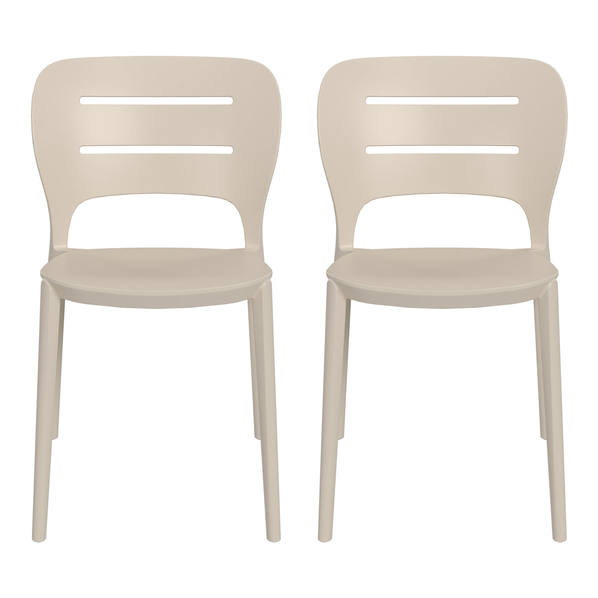 Playa Outdoor Modern Stackable Plastic Patio Dining Side Chairs (Set of 2)