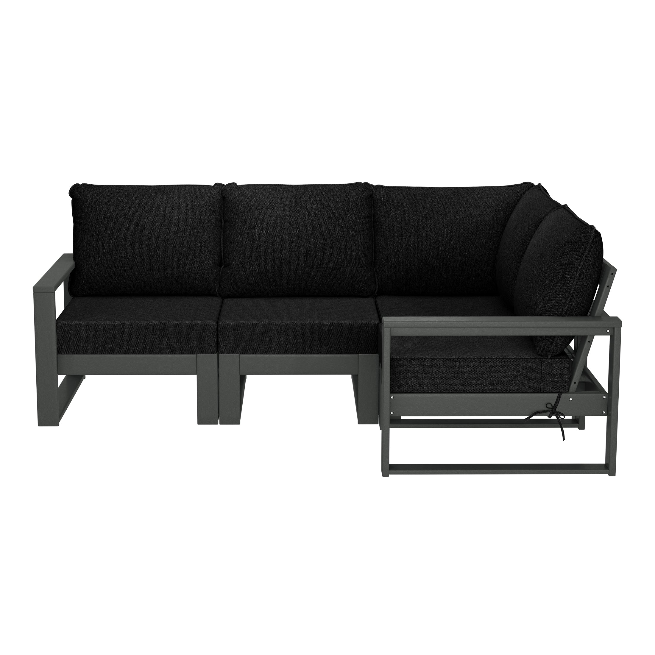 Montara Outdoor 4-Piece HDPE L-Shaped Modular Patio Sofa Furniture Set