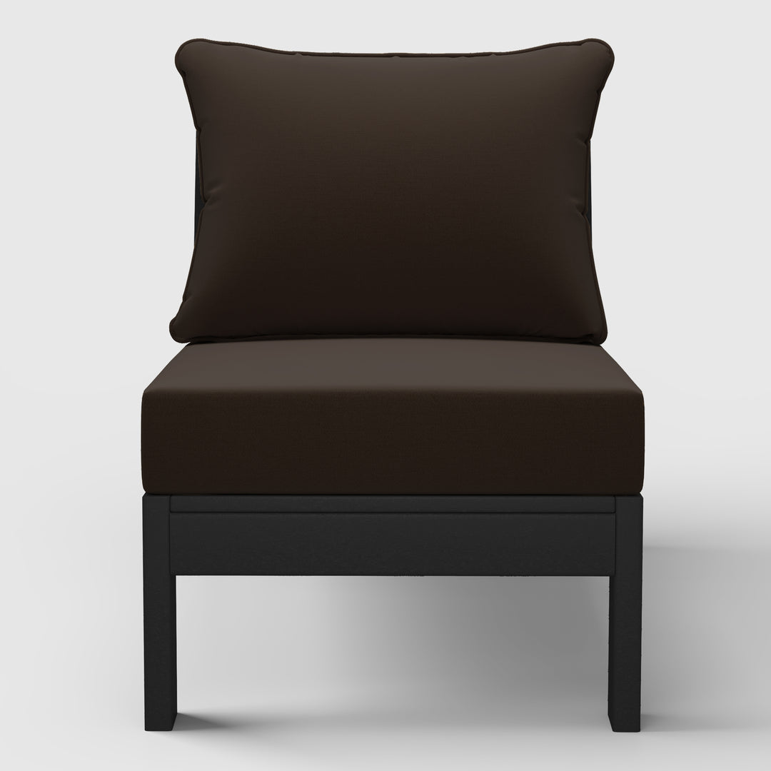 Avalon Outdoor HDPE Deep Seating Modular Armless Patio Chair with Patio Cushions